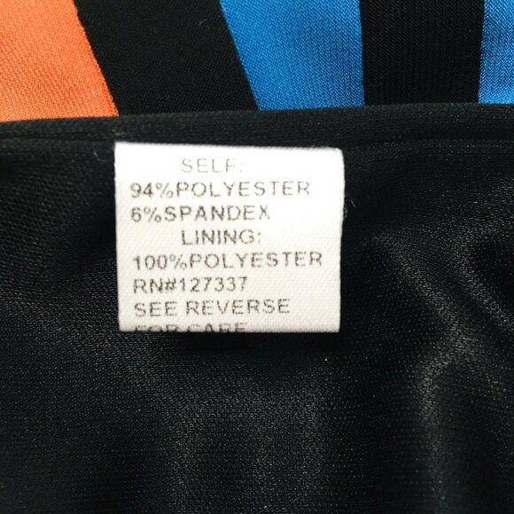 Mignon Classic Color Block Striped Maxi Dress Sz 6 Front Slit Crisscross Straps - Picture 15 of 16